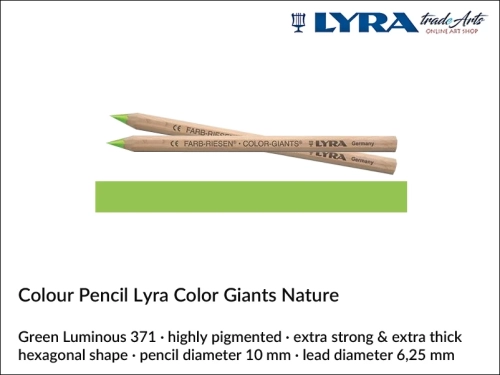 Lyra Color Giants Nature Individual Coloured Pencils, Lyra Color Giants Nature Pencil Green Luminous 371, kredka Green Luminous 371 Lyra Color Giants Nature, kredki Lyra Giants Nature, kredki grube Lyra Color Giants Nature na sztuki, kredki drewniane,