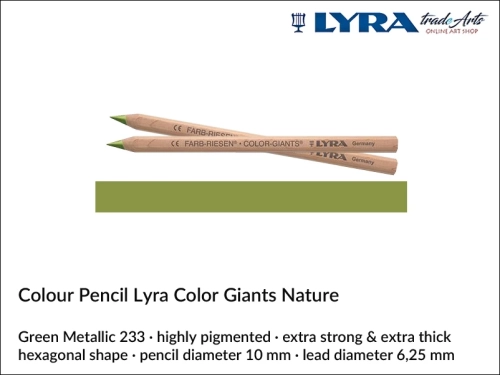 Lyra Color Giants Nature Individual Coloured Pencils, Lyra Color Giants Nature Pencil Green Metallic 233, kredka Green Metallic 233 Lyra Color Giants Nature, kredki Lyra Giants Nature, kredki grube Lyra Color Giants Nature na sztuki, kredki drewniane,