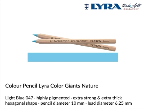 Lyra Color Giants Nature Individual Coloured Pencils, Lyra Color Giants Nature Pencil Light Blue 047, kredka Light Blue 047 Lyra Color Giants Nature, kredki Lyra Giants Nature, kredki grube Lyra Color Giants Nature na sztuki, kredki drewniane,