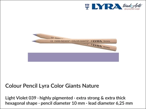 Lyra Color Giants Nature Individual Coloured Pencils, Lyra Color Giants Nature Pencil Light Violet 039, kredka Light Violet 039 Lyra Color Giants Nature, kredki Lyra Giants Nature, kredki grube Lyra Color Giants Nature na sztuki, kredki drewniane,