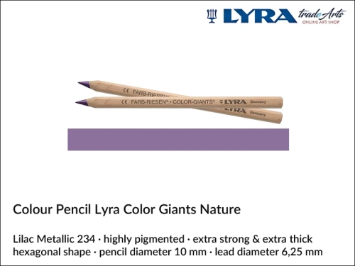 Lyra Color Giants Nature Individual Coloured Pencils, Lyra Color Giants Nature Pencil Lilac Metallic 234, kredka Lilac Metallic 234 Lyra Color Giants Nature, kredki Lyra Giants Nature, kredki grube Lyra Color Giants Nature na sztuki, kredki drewniane,