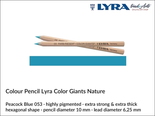 Lyra Color Giants Nature Individual Coloured Pencils, Lyra Color Giants Nature Pencil Peacock Blue 053, kredka Peacock Blue 053  Lyra Color Giants Nature, kredki Lyra Giants Nature, kredki grube Lyra Color Giants Nature na sztuki, kredki drewniane,