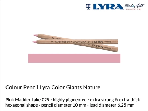 Lyra Color Giants Nature Individual Coloured Pencils, Lyra Color Giants Nature Pencil Pink Madder Lake 029, kredka Pink Madder Lake 029  Lyra Color Giants Nature, kredki Lyra Giants Nature, kredki grube Lyra Color Giants Nature na sztuki,