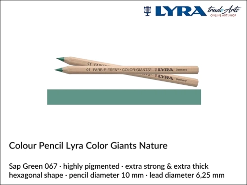 Lyra Color Giants Nature Individual Coloured Pencils, Lyra Color Giants Nature Pencil Sap Green 067, kredka Sap Green 067 Lyra Color Giants Nature, kredki Lyra Giants Nature, kredki grube Lyra Color Giants Nature na sztuki, kredki drewniane,