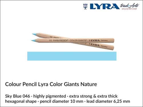 Lyra Color Giants Nature Individual Coloured Pencils, Lyra Color Giants Nature Pencil Sky Blue 046, kredka Sky Blue 046  Lyra Color Giants Nature, kredki Lyra Giants Nature, kredki grube Lyra Color Giants Nature na sztuki, kredki drewniane,