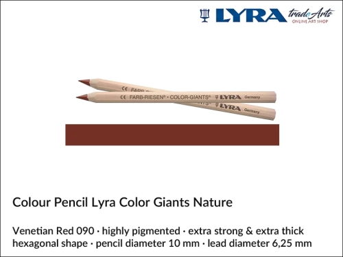 Lyra Color Giants Nature Individual Coloured Pencils, Lyra Color Giants Nature Pencil Venetian Red 090, kredka Venetian Red 090 Lyra Color Giants Nature, kredki Lyra Giants Nature, kredki grube Lyra Color Giants Nature na sztuki, kredki drewniane,
