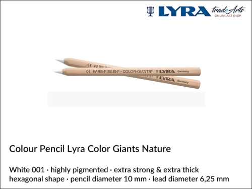 Lyra Color Giants Nature Individual Coloured Pencils, Lyra Color Giants Nature Pencil White 001, kredka White 001 Lyra Color Giants Nature, kredki Lyra Giants Nature, kredki grube Lyra Color Giants Nature na sztuki, kredki drewniane,