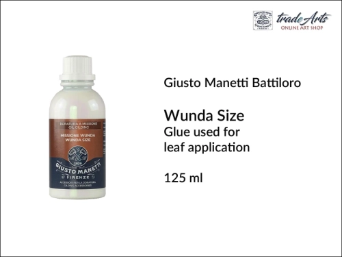 Wunda Size Giusto Manetti Gilding Glue 125 ml, Wunda Size Giusto Manetti klej do złoceń 125 ml, klej do złoceń Manetti, złocenie stiuków, złocenia, mikstion, pozłotnictwo, klej, szlagmetal, Giusto Manetti, mikstion Wunda Size,