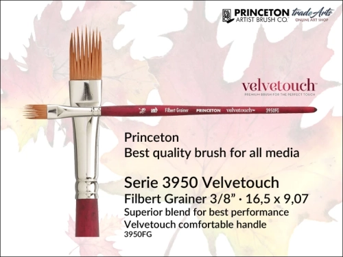 Pędzle uniwersalny płaski Princeton Velvetouch 3950 Filbert Grainer 3/8", pędzel Filbert Grainer uniwersalny Princeton Velvetouch 3950, Princeton Velvetouch 3950 pędzel płaski Filbert Grainer uniwersalny, Princeton Velvetouch 3950 pędzle syntetyczne,