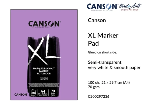 Canson XL Marker Spiral Pad A4, Canson  XL Marker blok do szkicu spirala A4, blok do szkicu na spirali A4 Canson XL Marker, bloki do rysunku i szkicu A4 spirala Canson Marker, rysunek, bloki, bloki do szkicu, tradearts,