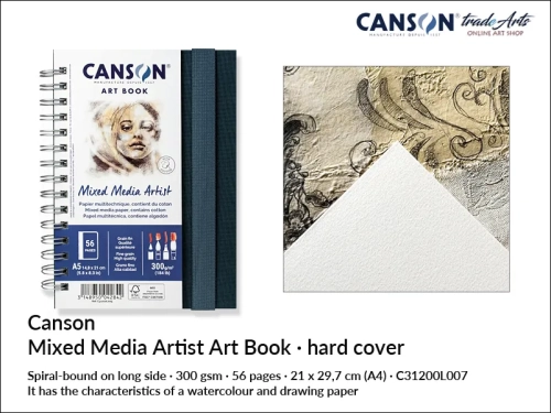 Canson Mixed Media Art Book Spiral Book A4, artbook Canson Mixed Media Art Book A4 na spirali, książka artystyczna Canson Mixed Media A4 na spirali, artbook do akwareli Canson Canson Mixed Media, Canson Mixed Media Art Book, akwarela, artbook,