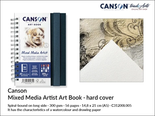 Canson Mixed Media Art Book Spiral Book A5, artbook Canson Mixed Media Art Book A5 na spirali, książka artystyczna Canson Mixed Media A5 na spirali, artbook do akwareli Canson Canson Mixed Media, Canson Mixed Media Art Book, akwarela, artbook,
