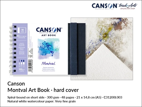 Canson Montval Art Spiral Book short side A5, artbook Canson Montval A5 na spirali krótki bok, książka artystyczna Canson Montval A5 na spirali krótki bok, artbook do akwareli Canson Montval, akwarela, artbook,