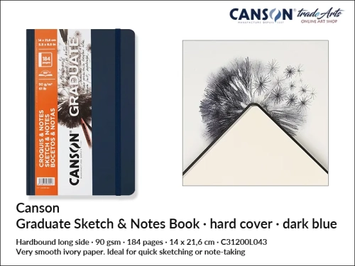Canson Graduate Dark Blue Sketch Hard Cover Book, książka Canson Graduate Dark Blue do szkicu, book do szkicu Canson Graduate Dark Blue Hard Cover, szkicownik Canson Graduate Dark Blue Hard Cover Book, szkicowanie, rysowanie, kredka,