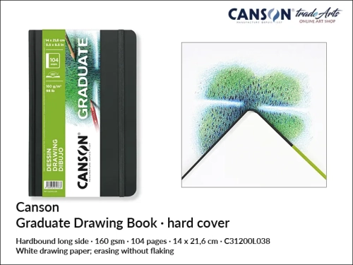 Canson Graduate Drawing Hard Cover Book A5, książka Canson Graduate Drawing do rysunku A5, book do rysunku Canson Graduate Drawing Hard Cover A5, szkicownik Canson Graduate Hard  Cover Book, szkicowanie, rysowanie, kredka,