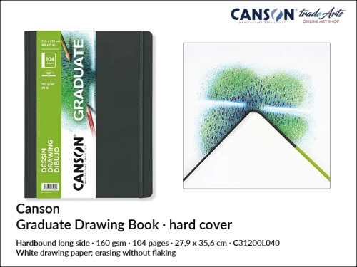Canson Graduate Drawing Hard Cover Book A3, książka Canson Graduate Drawing do rysunku A3, book do rysunku Canson Graduate Drawing Hard Cover A3, szkicownik Canson Graduate Hard  Cover Book, szkicowanie, rysowanie, kredka,