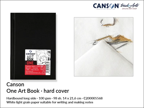 Canson One Art Book Drawing Hard Cover Book A5, książka Canson One Art Book do rysunku A5, artbook do rysunku Canson One Art Book Hard Cover, szkicownik Canson One Art Book Hard  Cover Book, szkicowanie, rysowanie, kredka,