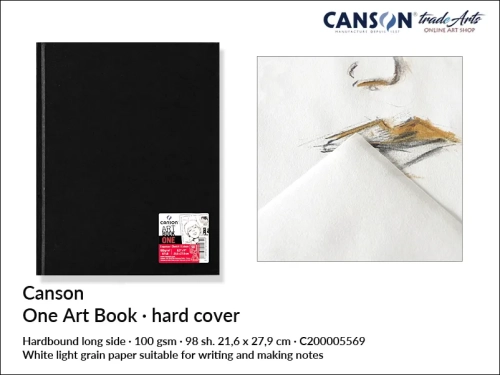Canson One Art Book Drawing Hard Cover Book A4, książka Canson One Art Book do rysunku A4, artbook do rysunku Canson One Art Book Hard Cover, szkicownik Canson One Art Book Hard  Cover Book, szkicowanie, rysowanie, kredka,