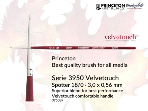 Princeton Velvetouch 3950 Synthetic Blend Spotter 18/0, pędzel uniwersalny okrągły Princeton Velvetouch Spotter 18/0, pędzle okrągłe Princeton Velvetouch Spotter, pędzle do akryli Princeton Velvetouch, pędzle precyzyjne Velvetouch Spotter, pędzle,