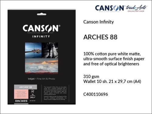 Infinity Arches 88 papier do wydruków cyfrowych A4, papier do wydruków matowy A4  10 ark. Infinity Arches 88, papier do wydruków cyfrowych A4 10 ark. Arches 88, papier do wydruków biały matowy A4 Infinity Arches 88, wydruki cyfrowe,