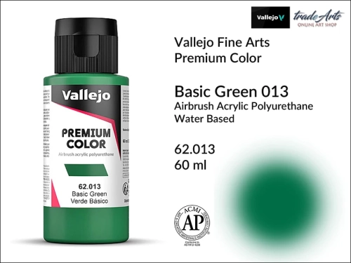 Vallejo Premium Airbrush Color farby akrylowe do aerografów, Vallejo Premium Airbush Color farba do aerografów Basic Green 013, farby do aerografów, farby Premium Airbrush Color, aerograf, farby akrylowe,