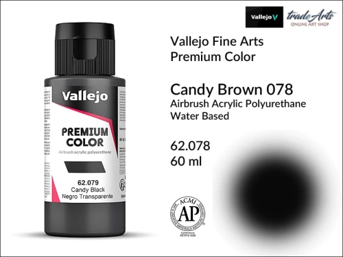 Vallejo Premium Airbrush Color Candy Black 079, Vallejo Premium Airbush Color farba do aerografów Candy Black 079, farby do aerografów Candy, farby Premium Airbrush Color Candy, aerograf, farby akrylowe płynne,