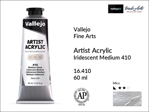 Vallejo Acrylic Artist Color  farba akrylowa Iridescent Medium 410 tuba 60 ml, Vallejo - artystyczne farby akrylowe  Acrylic Artist Color 60 ml, farby akrylowe metaliczne, farby, akryle Vallejo 60 ml,  Vallejo,