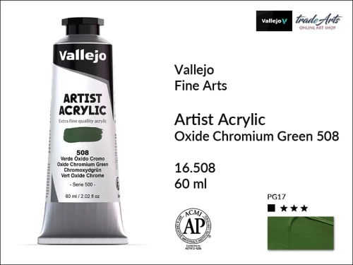 Vallejo Acrylic Artist Color  farba akrylowa Chromium Oxide Green 508 tuba 60 ml, Vallejo - artystyczne farby akrylowe  Acrylic Artist Color 60 ml, farby akrylowe metaliczne, farby, akryle Vallejo 60 ml,  Vallejo,
