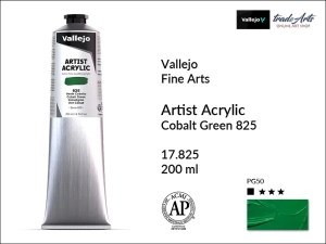 Farba akrylowa Vallejo Acrylic Artist Color, kolor: Cobalt Green 825, tuba 200 ml
