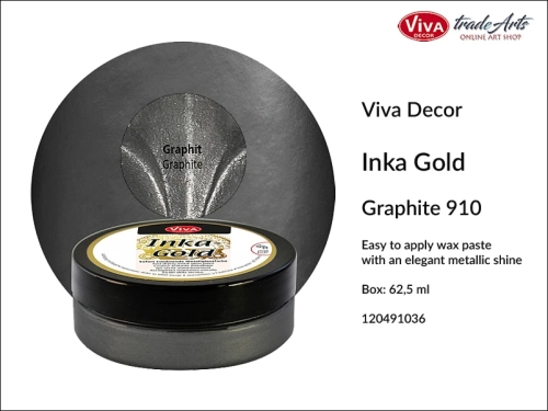 Farba metaliczna Inka-Gold Viva Decor, Inka-Gold Viva Decor farba metaliczna, Inka-Gold farba metaliczna Graphite 910, farba w kremie Inka-Gold, farba metaliczna, farba do złoceń, złocenia, tradearts,