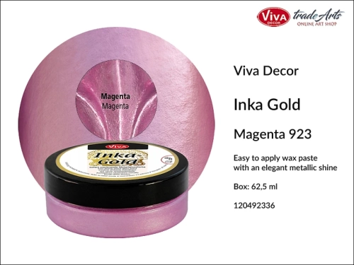 Farba metaliczna Inka-Gold Viva Decor, Inka-Gold Viva Decor farba metaliczna, Inka-Gold farba metaliczna Magenta 923, farba w kremie Inka-Gold, farba metaliczna, farba do złoceń, złocenia, tradearts,