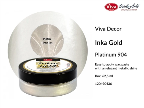 Farba metaliczna Inka-Gold Viva Decor, Inka-Gold Viva Decor farba metaliczna, Inka-Gold farba metaliczna Platinum 904, farba w kremie Inka-Gold, farba metaliczna, farba do złoceń, złocenia, tradearts,
