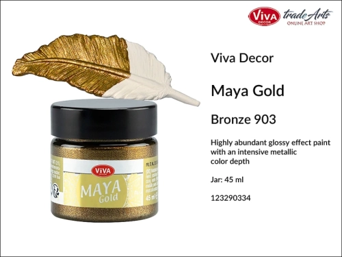 Viva Maya Gold Metallic Paint Bronze 903, farba metaliczna Maya Gold Bronze 903 Viva Decor, Viva Decor Maya Gold farba metaliczna Bronze 903, farba metaliczna, zdobienie, pozłotnictwo, farba, Maya Gold, tradearts,