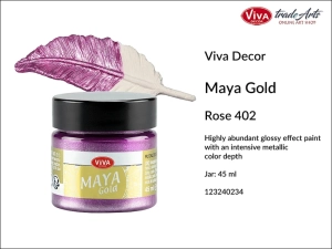 Farba metaliczna Maya Gold Viva Decor, kolor: Rose 402, opak. 45 ml
