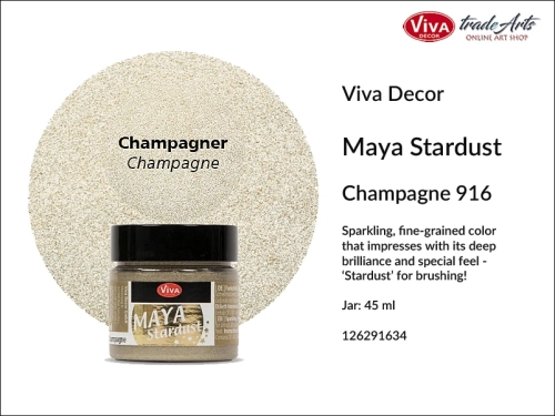 Viva Maya Stardust sparkling color Champagne 45 ml, farba brokatowa Maya Stardust Champagne 45 ml, farba iskrząca błyszcząca Maya Stardust Viva Decor, farb Viva Maya Stardust, farba opalizująca, farba zdobnicza, farba iskrząca,