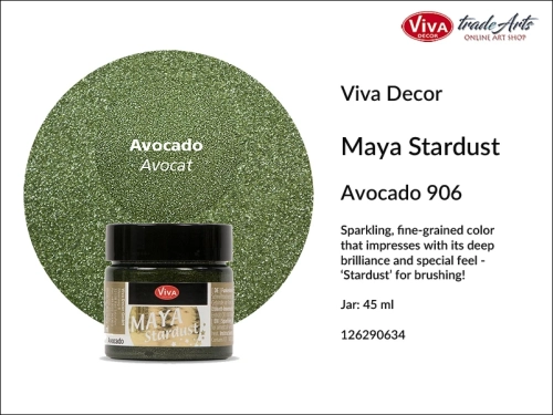 Viva Maya Stardust metallic sparkling color Avocado 45 ml, farba brokatowa  metaliczna Maya Stardust Avocado 45 ml, farba metaliczna iskrząca błyszcząca Maya Stardust Viva Decor, farba Viva Maya Stardust, farba opalizująca, farba zdobnicza, farba,