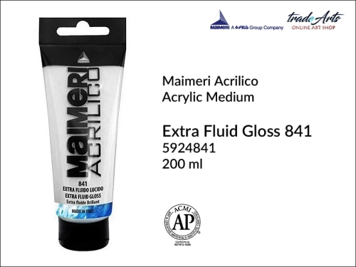 Extra Fluid Gloss 841 Maimeri Acrylic Medium, żel błyszczący 841 do akryli Maimeri Acrilico, Maimeri Acrilico - żel błyszczący 841 do farb akrylowych, żel, werniks błyszczący 841 Acrilico, werniks błyszczący 841 Maimeri Acrilico,