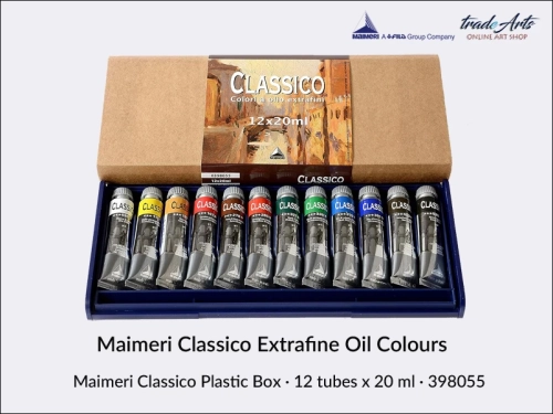 Maimeri Classico Plastic Box 12 x 20 ml, Maimeri Classico zestaw olejny Plastic Box 12 x 20 ml, zestaw Maimeri Classico Plastic Box 12 x 20 ml, Maimeri Classico farby olejne, Maimeri Classico zestawy, zestaw farb olejnych, farby olejne, Maimeri Classico,