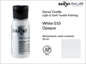 Farba kryjąca do zdobienia tkanin Darwi Textile Opaque Paint, kolor: White 010, opak. 50 ml