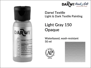 Farba kryjąca do zdobienia tkanin Darwi Textile Opaque Paint, kolor: Light Gray 150, opak. 50 ml