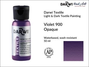 Farba kryjąca do zdobienia tkanin Darwi Textile Opaque Paint, kolor: Violet 900, opak. 50 ml