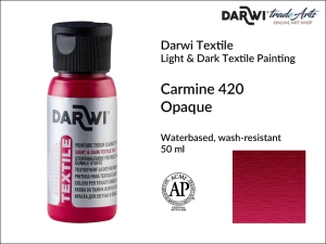 Farba kryjąca do zdobienia tkanin Darwi Textile Opaque Paint, kolor: Carmine 420, opak. 50 ml