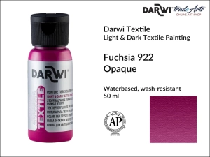 Farba kryjąca do zdobienia tkanin Darwi Textile Opaque Paint, kolor: Fuchsia 922, opak. 50 ml