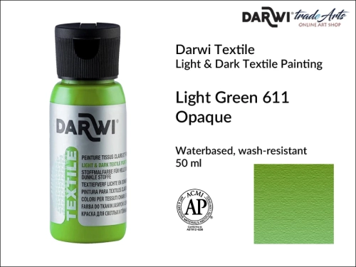 Darwi Textile Light Green 611 Opaque  50 ml_wynik.webp
