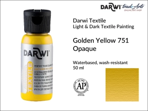 Farba kryjąca do zdobienia tkanin Darwi Textile Opaque Paint, kolor: Golden Yellow 751, opak. 50 ml