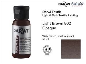 Farba kryjąca do zdobienia tkanin Darwi Textile Opaque Paint, kolor: Light Brown 802, opak. 50 ml