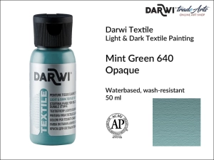 Farba kryjąca do zdobienia tkanin Darwi Textile Opaque Paint, kolor: Mint Green 640, opak. 50 ml