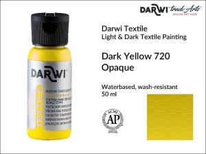 Farba kryjąca do zdobienia tkanin Darwi Textile Opaque Paint, kolor: Dark Yellow 720, opak. 50 ml