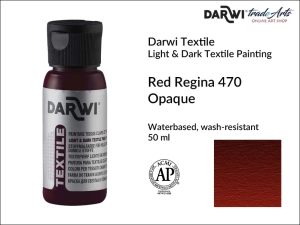 Farba kryjąca do zdobienia tkanin Darwi Textile Opaque Paint, kolor: Red Regina 470, opak. 50 ml