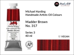 Farba olejna Artists Oil Colours Michael Harding, kolor: Madder Brown No. 317, tuba 40 ml 